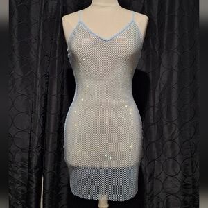 Sparkly Rhinestone Mesh Dress